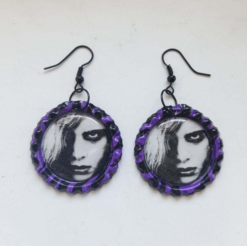 Night of the living dead bottle cap earrings